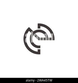 letter ee round circle process symbol logo vector Stock Vector