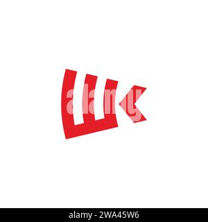 letter wk simple arrow stripe red logo vector Stock Vector