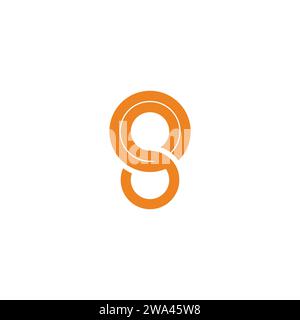 number 80 simple geometric circle line logo vector Stock Vector