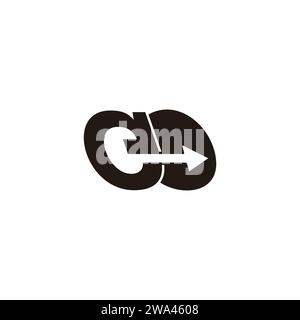 letter ed motion arrow simple logo vector Stock Vector
