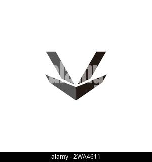 letter vl simple 3d shadow logo vector Stock Vector