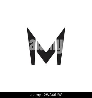 letter mv simple geometric logo vector Stock Vector
