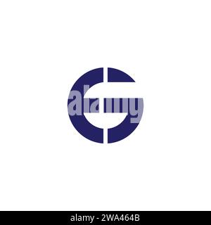letter eg circle geometric simple logo vector Stock Vector