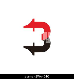 letter bt simple colorful shadow simple logo vector Stock Vector