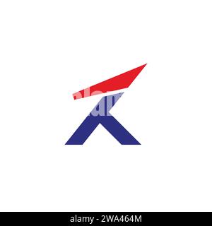 letter tk simple arrow geometric logo vector Stock Vector