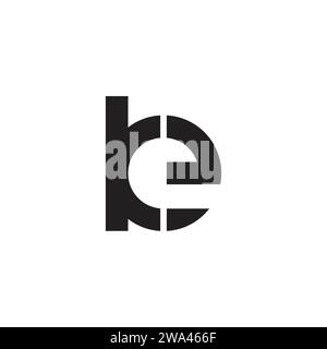 letter be simple linked line round logo vector Stock Vector