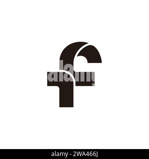 letter f 3d flat curves simple logo vector Stock Vector