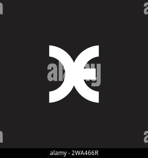letter xe simple linked geometric logo vector Stock Vector