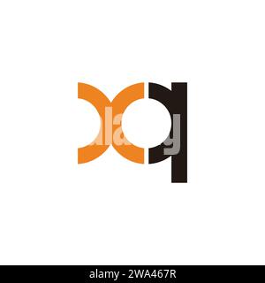 letter xq simple geometric colorful logo vector Stock Vector