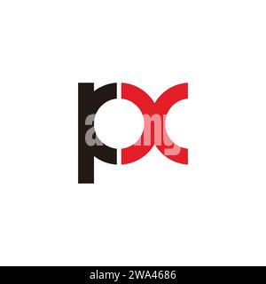 letter px simple linked geometric colorful logo vector Stock Vector