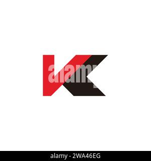letter vk simple shadow logo vector Stock Vector