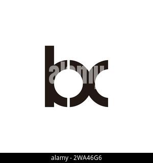 letter bx simple linked geometric logo vector Stock Vector