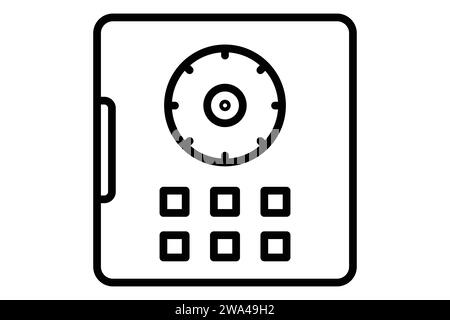 vault door icon. icon related to secure storage of valuables. line icon style. element illustration Stock Vector