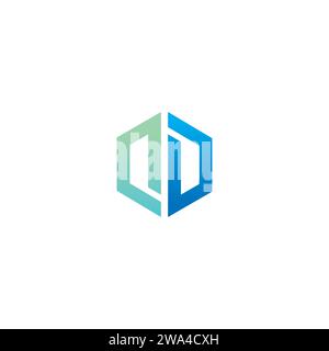 D Hexagon Logo Symbol. DD Logo Stock Vector