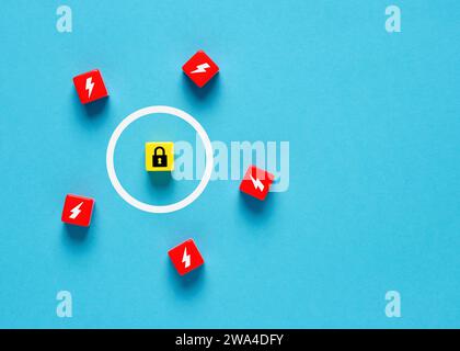 Protection against cyber attack or security breach. Data or identity privacy safety and security. Stock Photo