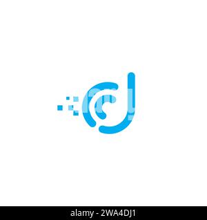 D Digital Logo Modern Design. Letter D Icon Stock Vector