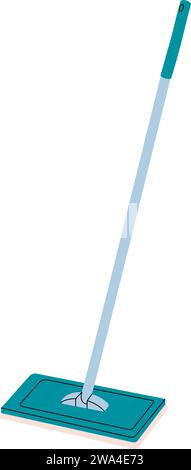 Floor cleaning mop. Cleaning service tool. Housekeeping service equipment. Vector illustration. Stock Vector