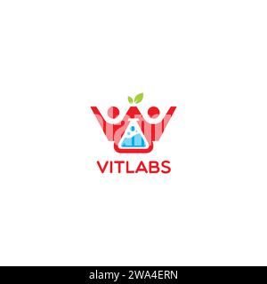 Vit Labs Logo Simple Design. Two Human Logo Stock Vector
