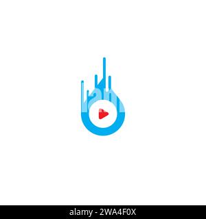 Water Video Logo. Play Video Logo Vector Stock Vector