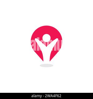 human pin logo. People Location Logo Design Stock Vector