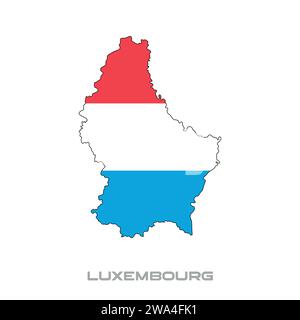 Vector illustration of the flag of Luxembourg with black contours on a white background Stock Vector