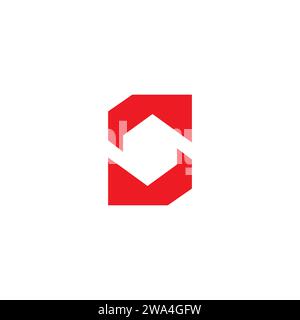 S Circle Logo With Red Color. Letter S Icon Stock Vector