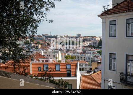 Urban street scene, Bairro Alto, Lisbon, Portugal Stock Photo