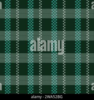 Vintage plaid check pattern fabric texture tartan textile background Stock Vector