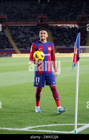 Barcelona, Spain. 20th Dec, 2023. Raphinha in action during the LaLiga EA Sports match between FC Barcelona and UD Almeria at the Estadi Olimpic Lluis Stock Photo