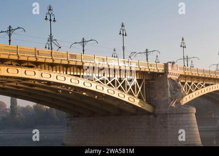 Hungary, Budapest, Margaret Bridge over the river Danube. Stock Photo