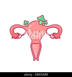 Uterus. Cute cartoon character in kawaii style. Healthy organ ...