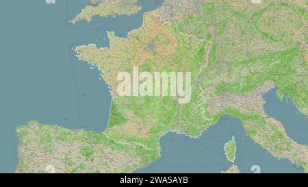 Shape of a topographic, OSM France style map of the Russia, with ...