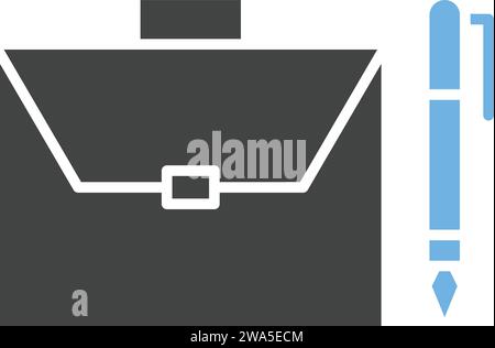 Briefcase and Pen icon vector image. Stock Vector