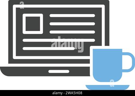 Coffee and Work icon vector image. Stock Vector