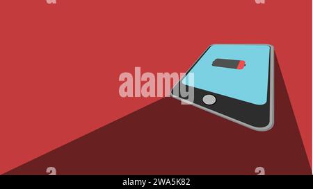cell phone discharging Stock Vector
