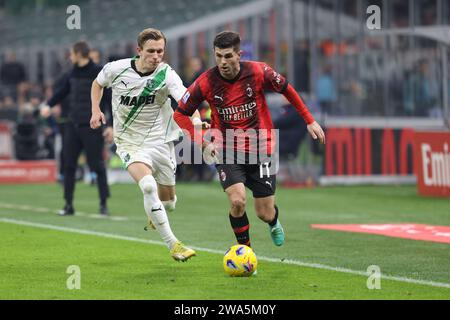 30 December  2023 Milan - Italy - sport, soccer - Milan vs Sassuolo Italian Championship 2023/2024 - G. Meazza Stadium - In the picture: Christian Pul Stock Photo