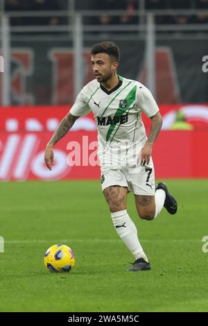 30 December  2023 Milan - Italy - sport, soccer - Milan vs Sassuolo Italian Championship 2023/2024 - G. Meazza Stadium - In the picture: Matheus Henri Stock Photo