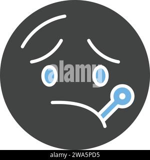 Face with Thermometer icon vector image. Stock Vector