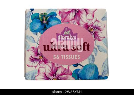 Box of floralys ultra soft tissues isolated on white background Stock Photo