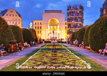 Victory Square (also known as the Opera Square) in Timisoara, Romania Stock Photo