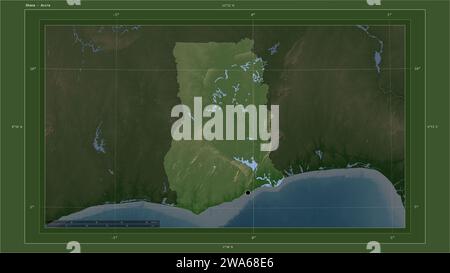 Ghana Rivers Map Ghana highlighted on a Pale colored elevation map with lakes and rivers ...