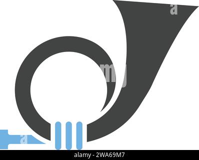 Postal Horn icon vector image. Stock Vector