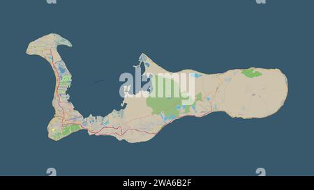 Grand Cayman - Cayman Islands highlighted on a topographic, OSM Germany style map Stock Photo