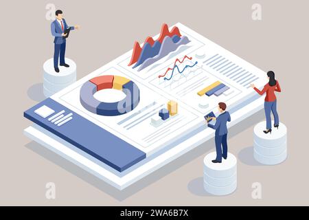 ROI, return on investment performance measure from cost invested and profit efficiency, marketing cost to get campaign success concept, businessman Stock Vector