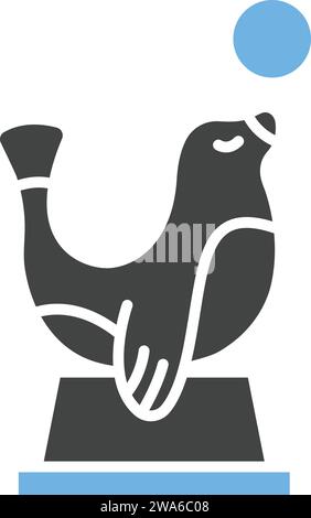Sea Dog Performing icon vector image. Stock Vector