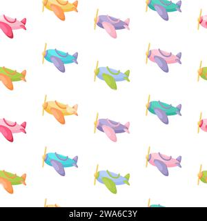 Cute children's seamless pattern with planes. Creative kids texture for fabric, wrapping, textile, wallpaper, apparel. Vector illustration. Stock Vector