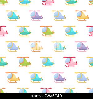 Cute children's seamless pattern with hellicopters. Creative kids texture for fabric, wrapping, textile, wallpaper, apparel. Vector illustration. Stock Vector