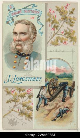A Short History: General James Longstreet, from the Histories of Generals series (N114) issued by W. Duke, Sons & Co. to promote Honest Long Cut Smoking and Chewing Tobacco 1963 by W. Duke, Sons & Co. Stock Photo