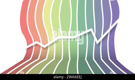 Vibrant vertical lines creating 3D illusion, ideal for corporate presentations, data representation, and volume visualization Stock Vector