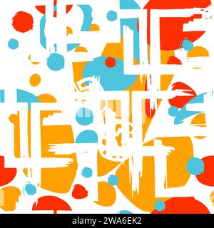 Multicolored abstract seamless background. hand drawing. Not AI. Vector illustration Stock Vector